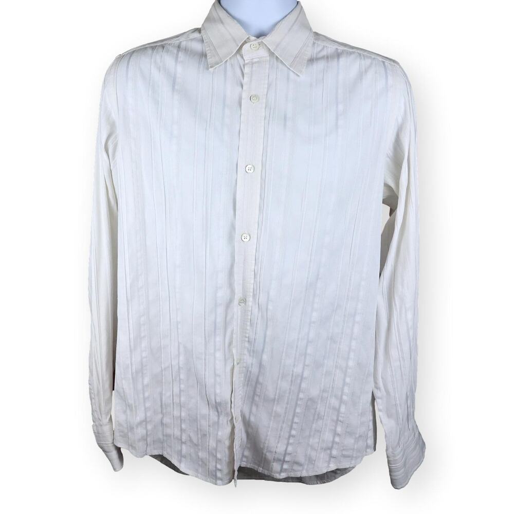 Ted Baker 2 White Woven Dress Shirt 15.5